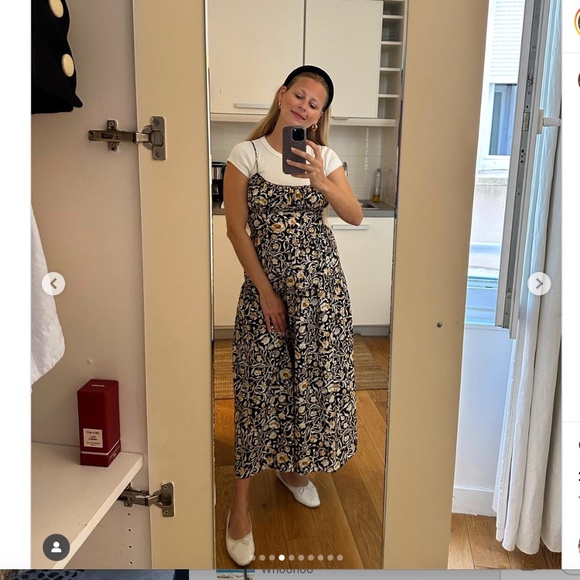 Doen Benoit Midi Dress — Noir Columbia Street Floral • Size S • Like New! - Picture 6 of 11